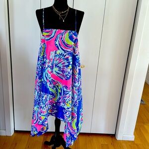 Lilly Pulitzer 100% silk asymmetrical sides dress